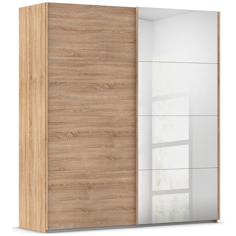 Rauch Evelyn 201cm 2 Door Sliding Wardrobe with Mirror - Sonoma Oak