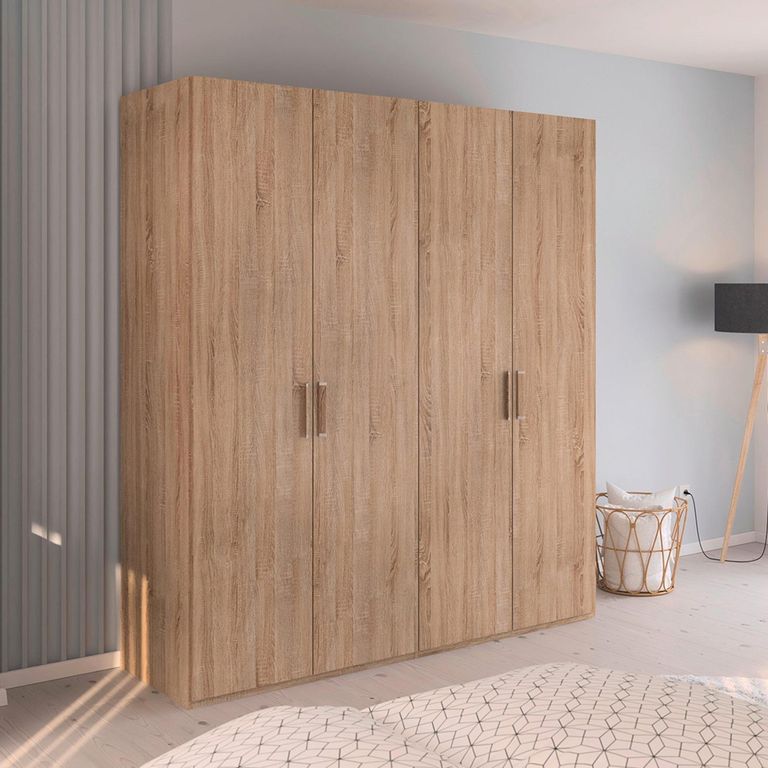 Evelyn Wardrobe - 201cm - 4 Door - H 223cm - Sonoma Oak