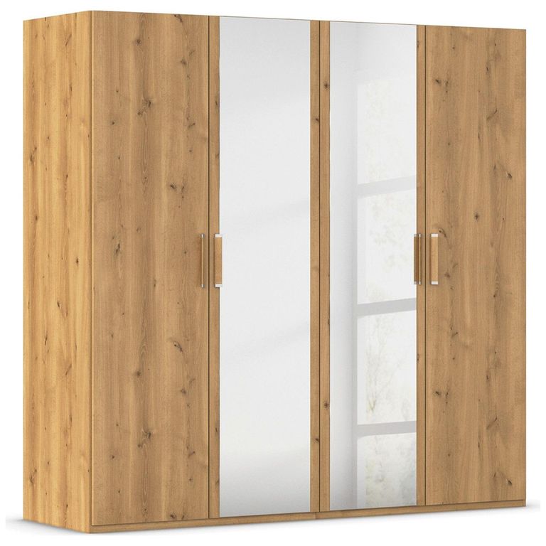 Rauch Evelyn 201cm 4 Door Wardrobe with Mirror - H 197cm - Wild Oak