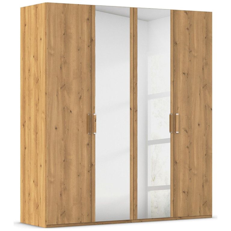 Rauch Evelyn 201cm 4 Door Wardrobe with Mirror - H 223cm - Wild Oak
