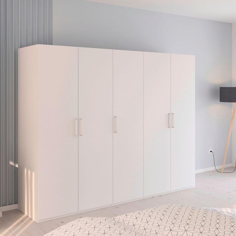 Rauch Evelyn 251cm 5 Door Wardrobe - H 197cm - Alpine White