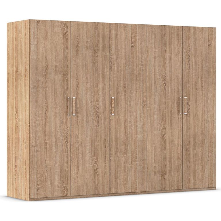 Rauch Evelyn 251cm 5 Door Wardrobe - H 197cm - Sonoma Oak