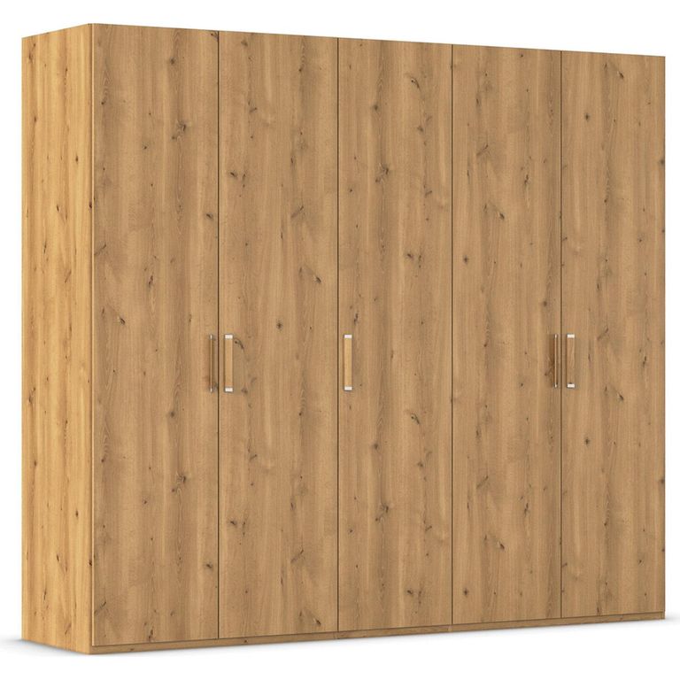 Evelyn Wardrobe - 251cm - 5 Door - H 223cm - Wild Oak