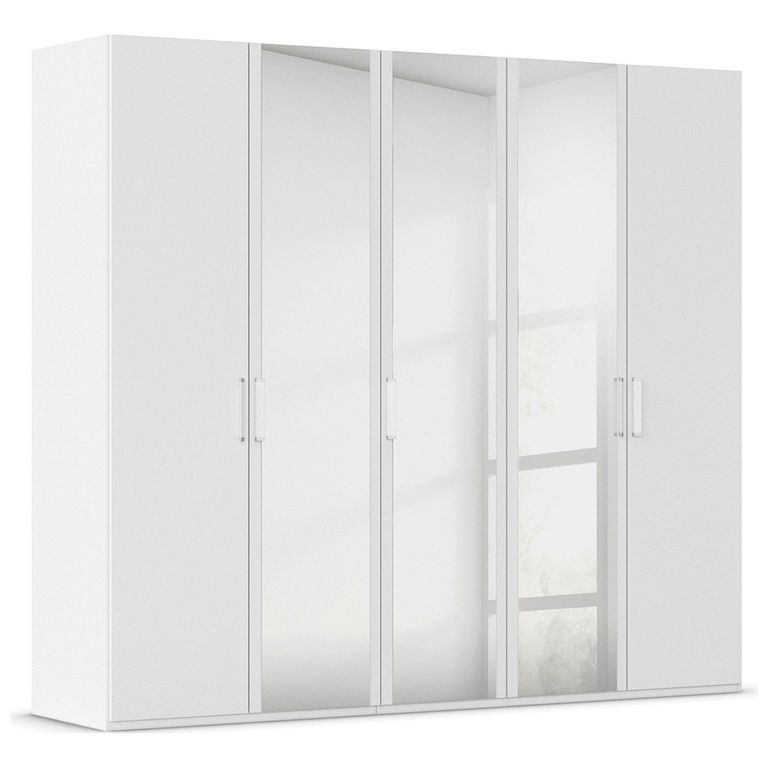 Rauch Evelyn 251cm 5 Door Wardrobe with Mirror - H 223cm - Alpine White