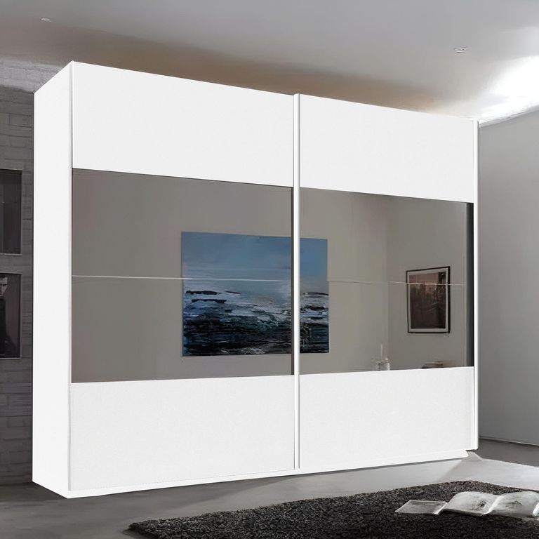 Rauch Filo 226cm 2 Door Sliding Wardrobe with Mirror - Alpine White