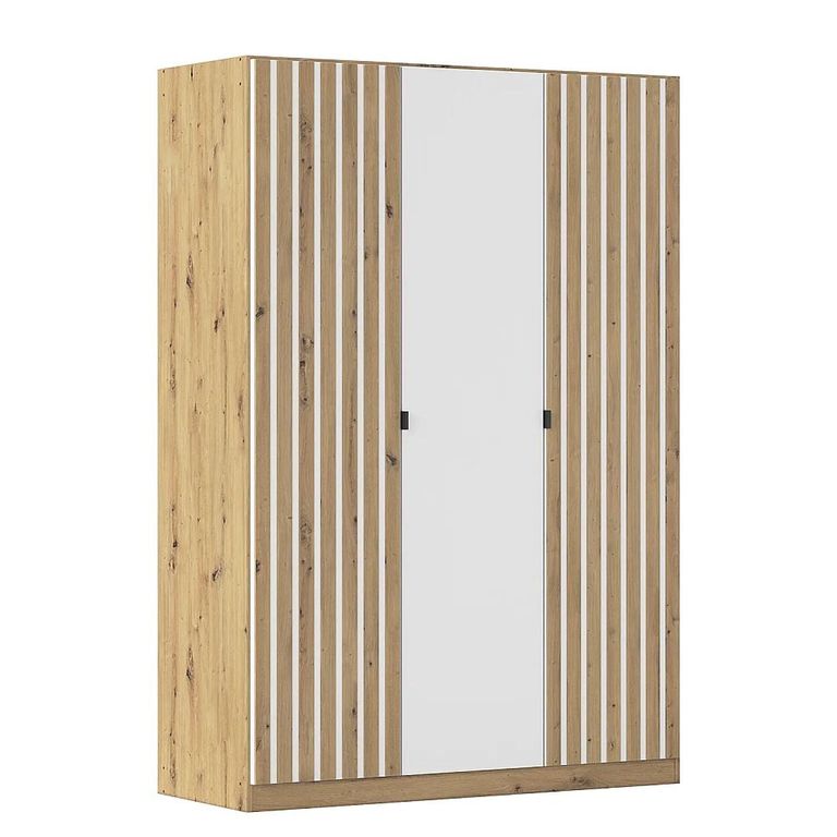 Rauch Genua 136cm 3 Door Wardrobe Type A - Artisan Oak and Alpine White
