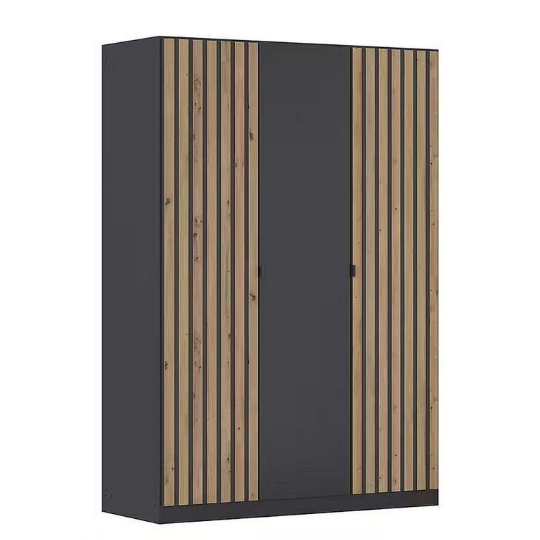 Rauch Genua 136cm 3 Door Wardrobe Type A - Metallic Dark Grey and Artisan Oak