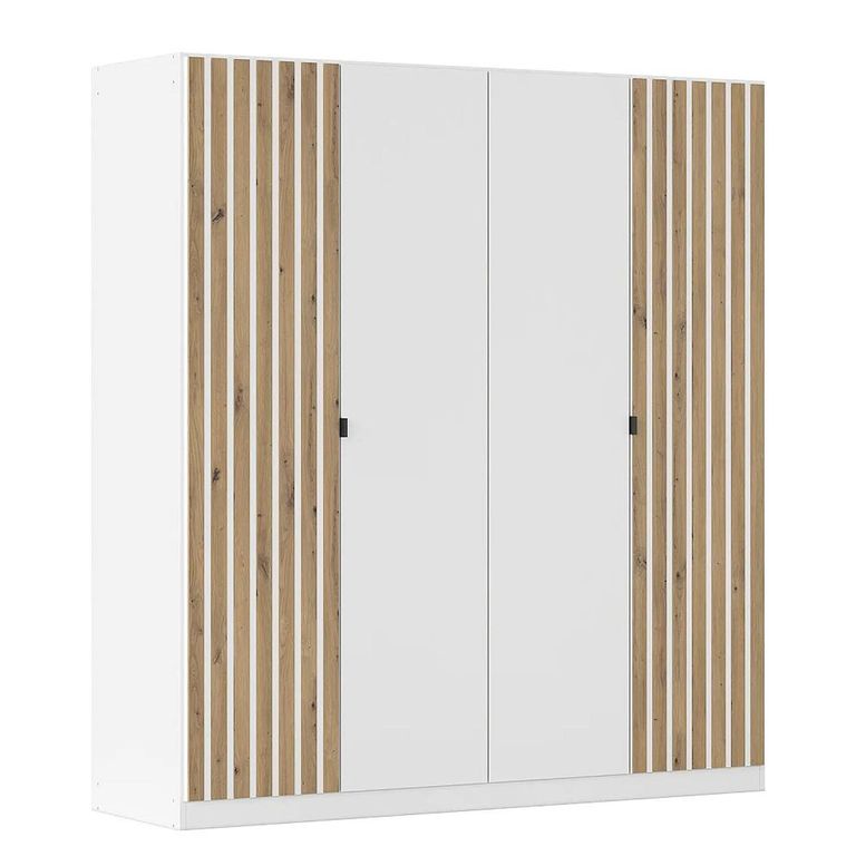 Rauch Genua 181cm 4 Door Wardrobe Type A - Alpine White and Artisan Oak