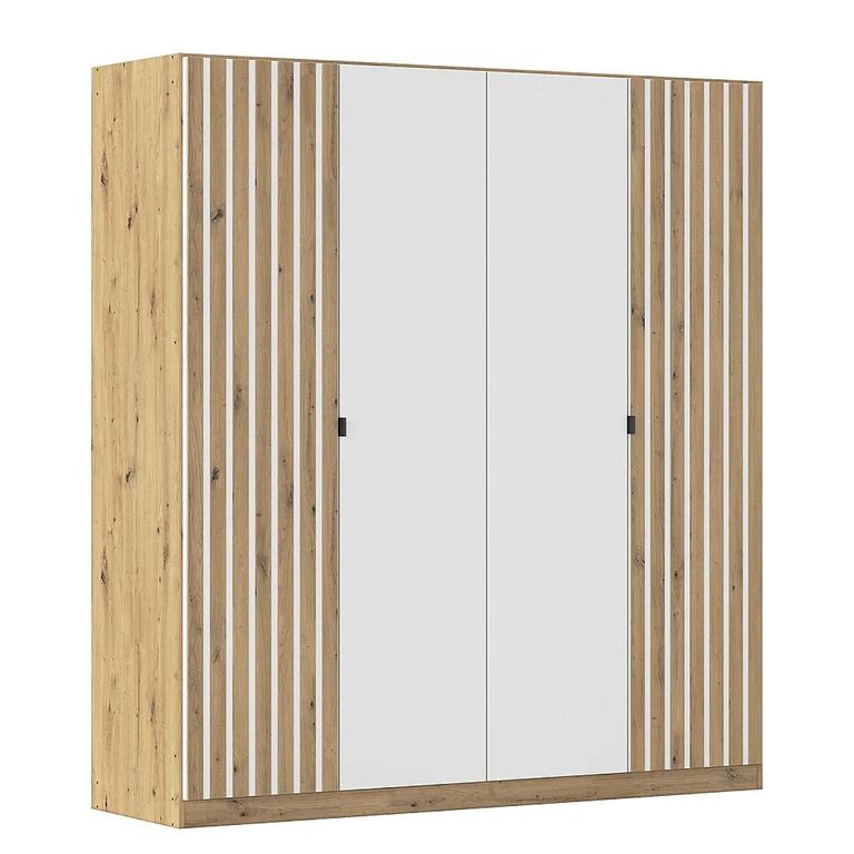Rauch Genua 181cm 4 Door Wardrobe Type A - Artisan Oak and Alpine White