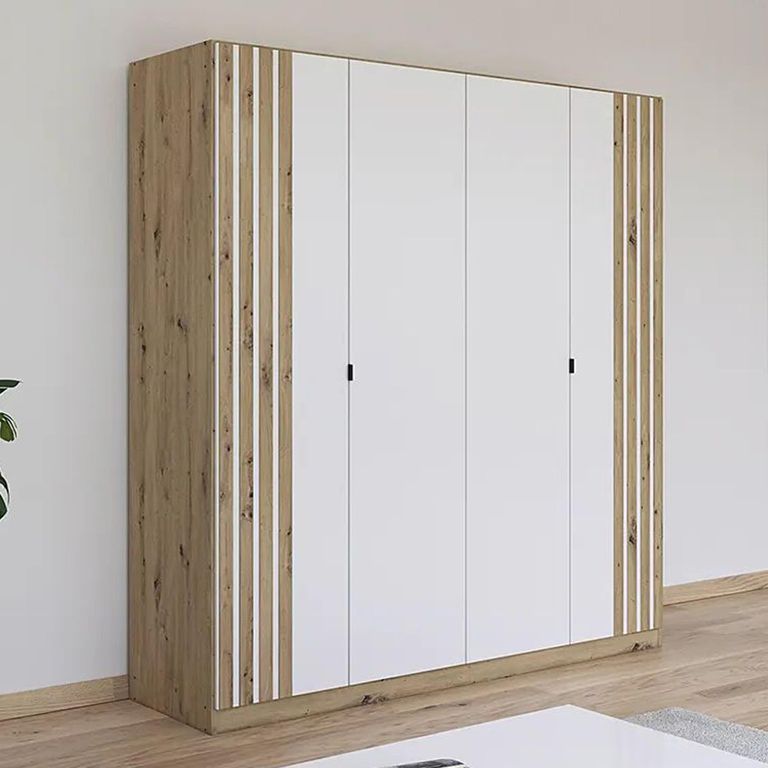 Rauch Genua 181cm 4 Door Wardrobe Type B - Artisan Oak and Alpine White
