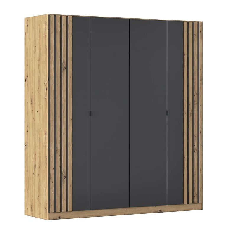 Rauch Genua 181cm 4 Door Wardrobe Type B - Artisan Oak and Metallic Dark Grey