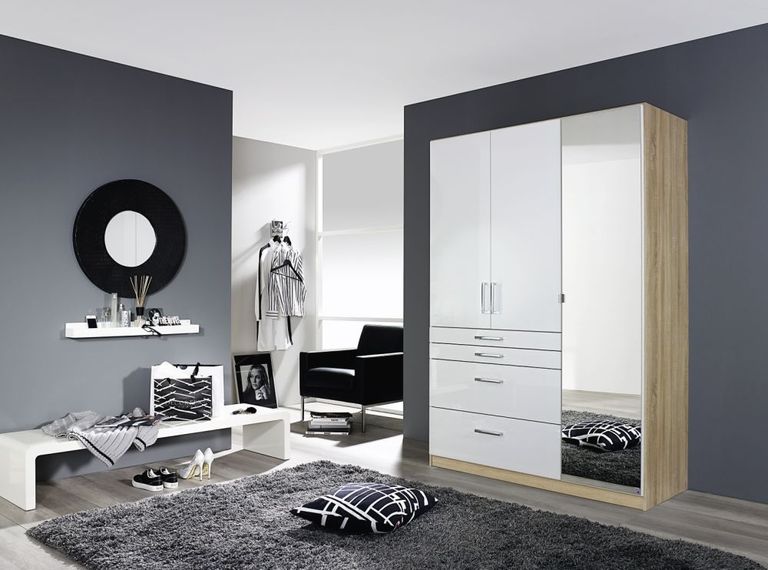Rauch Homburg Gloss Wardrobe with Drawers - Variation Available