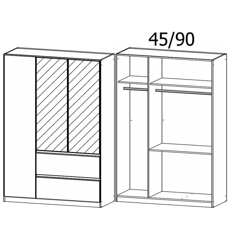 Rauch Joel 136cm 3 Door Combi Wardrobe - Alpine White