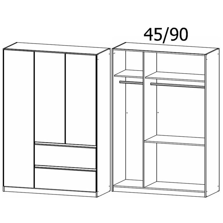 Rauch Joel 136cm 3 Door Wardrobe - Alpine White
