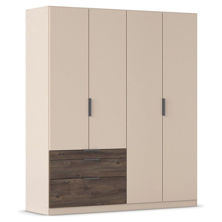 Rauch Koda 181cm 4 Door Wardrobe with RHF Drawers - Champagne