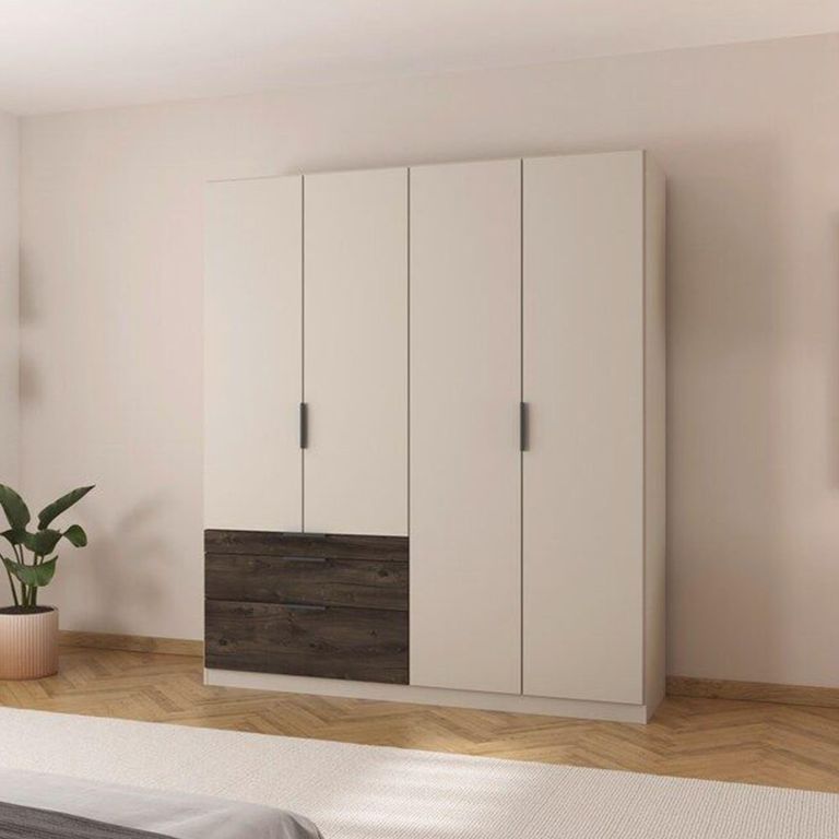 Rauch Koda 181cm 4 Door Wardrobe with RHF Drawers - Champagne