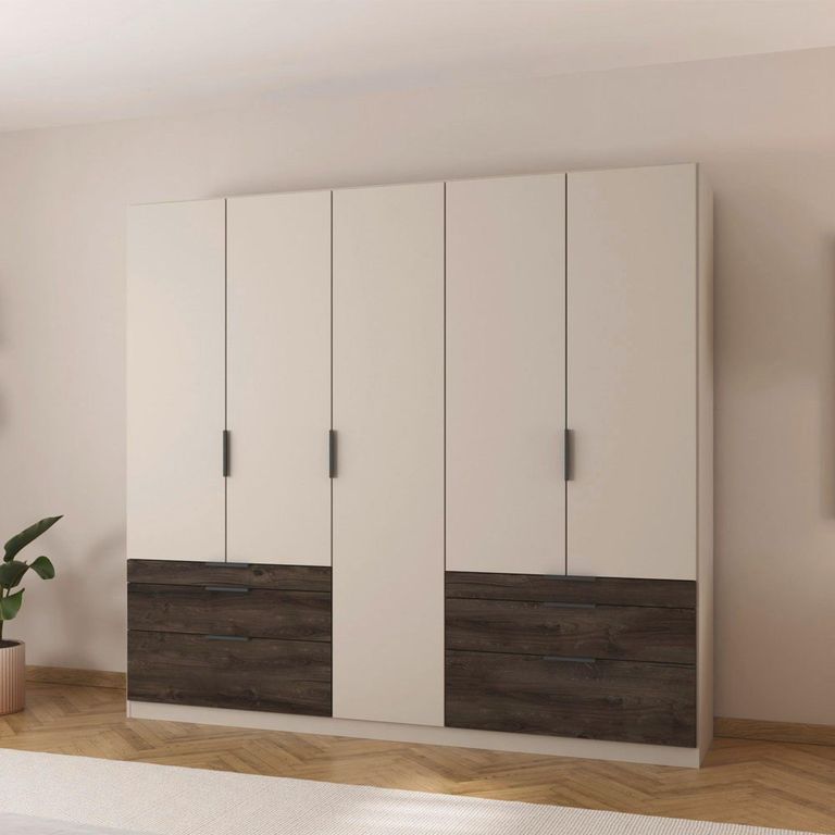 Rauch Koda 226cm 5 Door Wardrobe with Drawers - Champagne