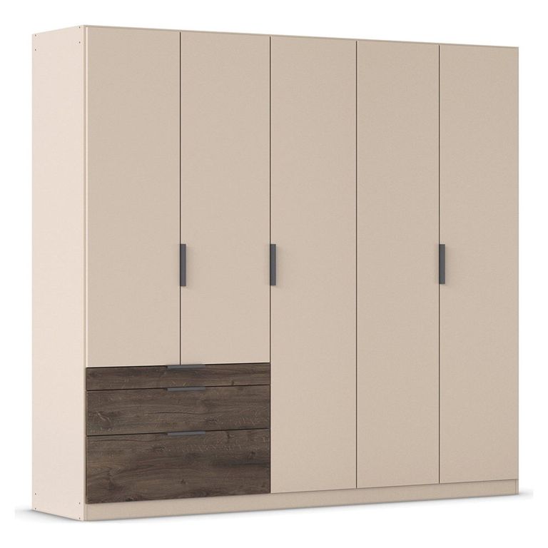 Rauch Koda 226cm 5 Door Wardrobe with RHF Drawers - Champagne