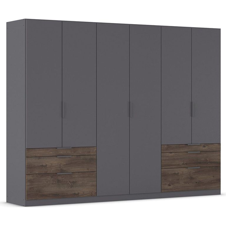 Rauch Koda 271cm 6 Door Wardrobe with Drawers - Metallic Dark Grey