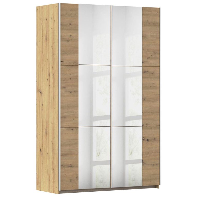 Rauch Kronach 131cm 2 Door Mirrored Sliding Wardrobe - Artisan Oak
