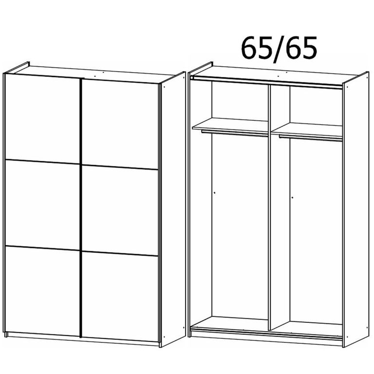 Rauch Kronach 131cm 2 Door Sliding Wardrobe - Artisan Oak