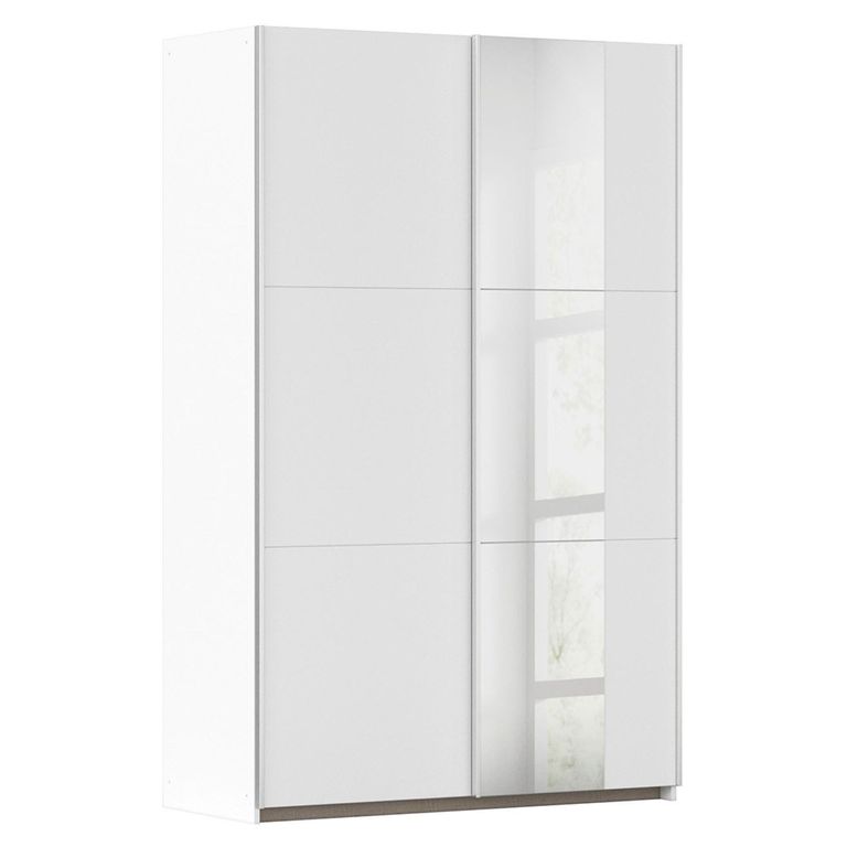 Rauch Kronach 131cm 2 Door Sliding Wardrobe with Mirror - Alpine White