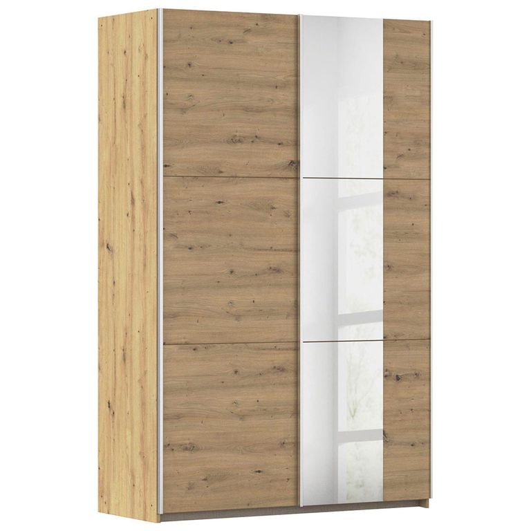 Kronach Sliding Mirror Wardrobe - 131cm - 2 Door - Artisan Oak