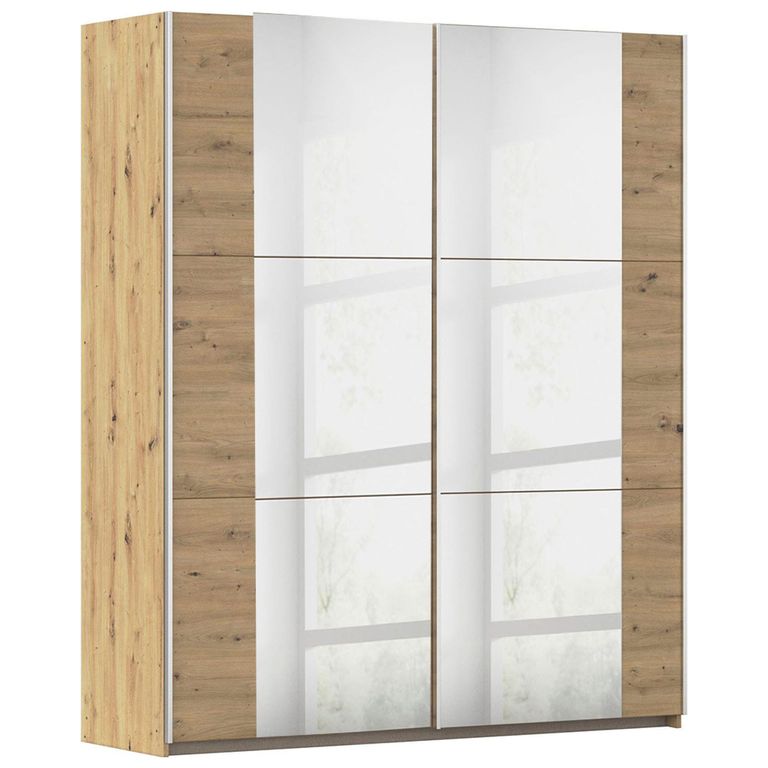 Rauch Kronach 175cm 2 Door Mirrored Sliding Wardrobe - Artisan Oak