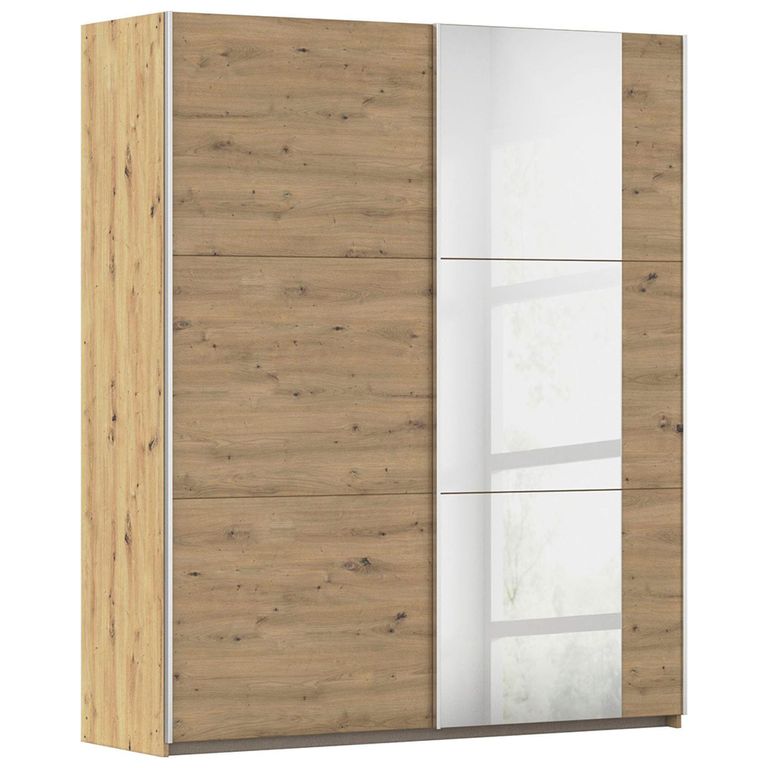 Rauch Kronach 175cm 2 Door Sliding Wardrobe with Mirror - Artisan Oak