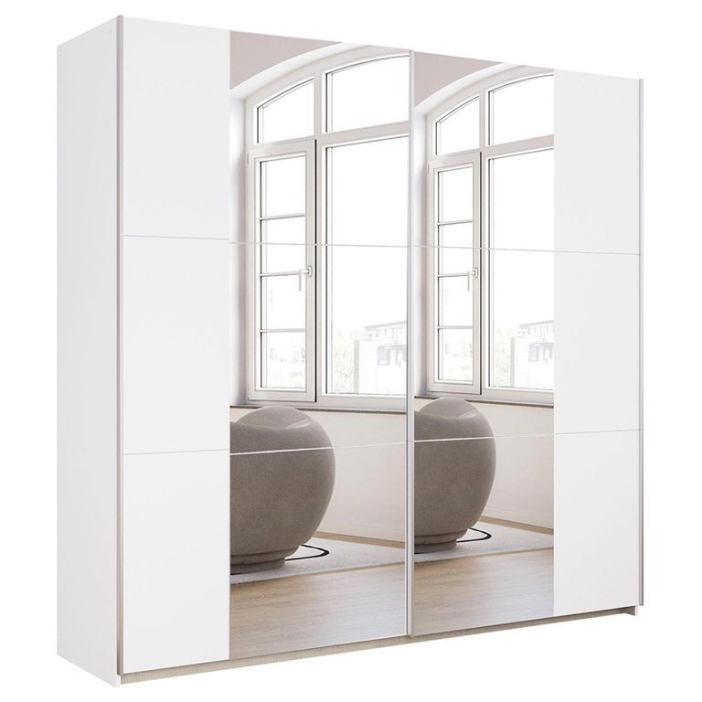 Rauch Kronach 218cm 2 Door Mirrored Sliding Wardrobe - Alpine White