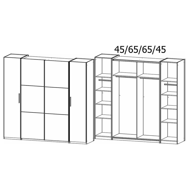 Rauch Kronach 225cm 4 Door Wardrobe - Metallic Dark Grey