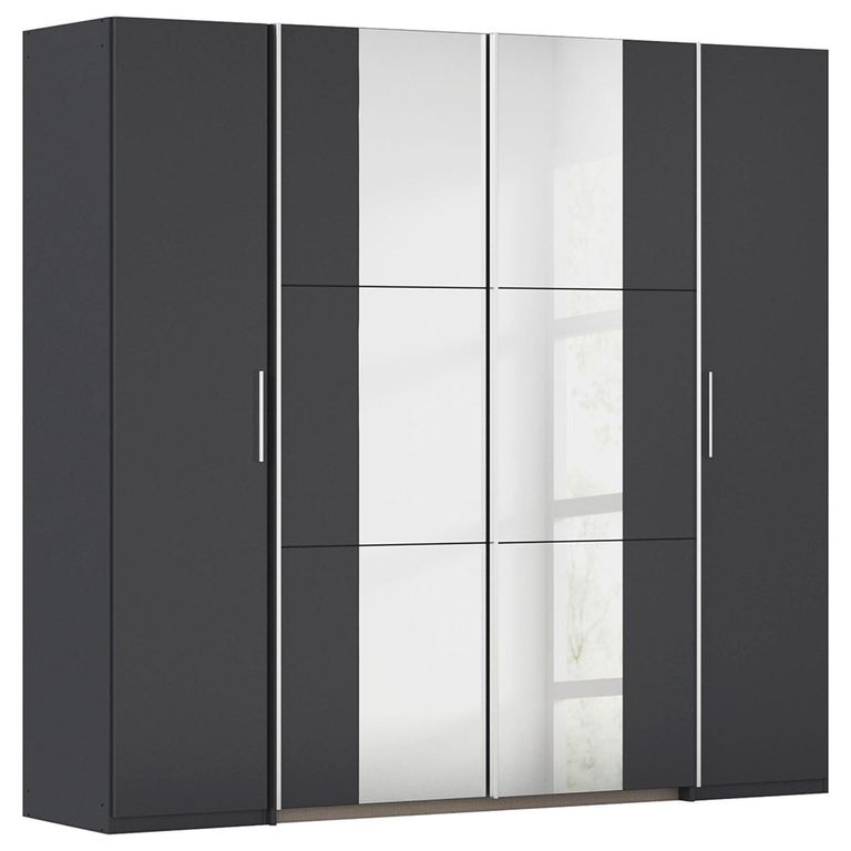 Rauch Kronach 225cm 4 Door Wardrobe with Mirror - Metallic Dark Grey