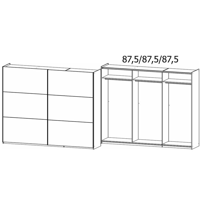 Rauch Kronach 261cm 2 Door Sliding Wardrobe - Artisan Oak