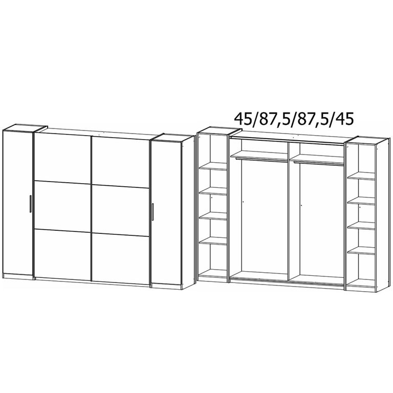 Rauch Kronach 268cm 4 Door Wardrobe - Metallic Dark Grey