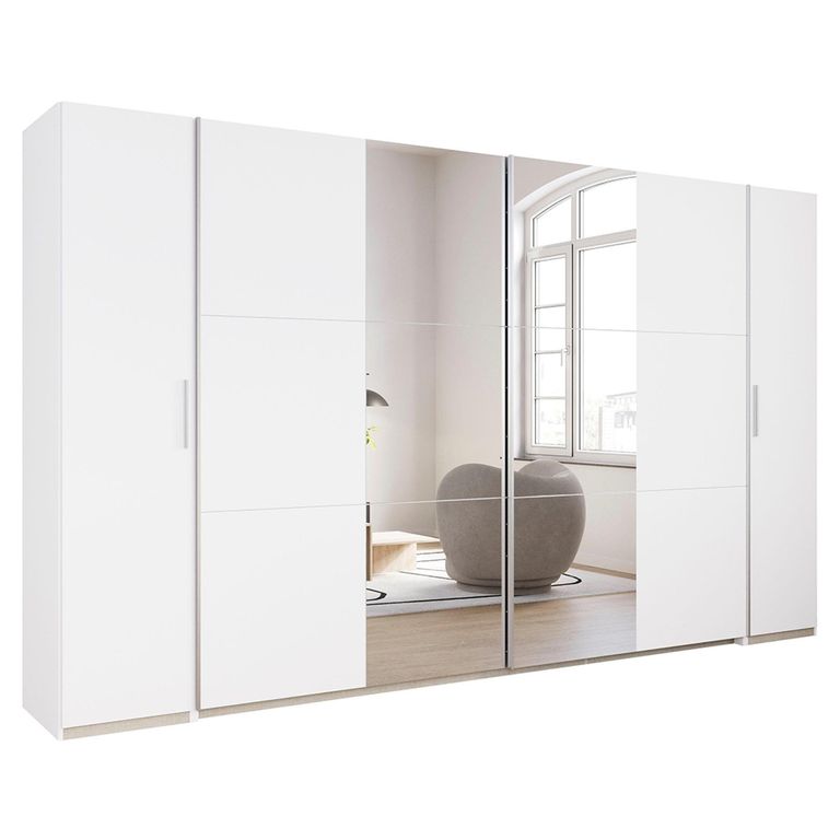 Rauch Kronach 354cm 4 Door Wardrobe with Mirror - Alpine White