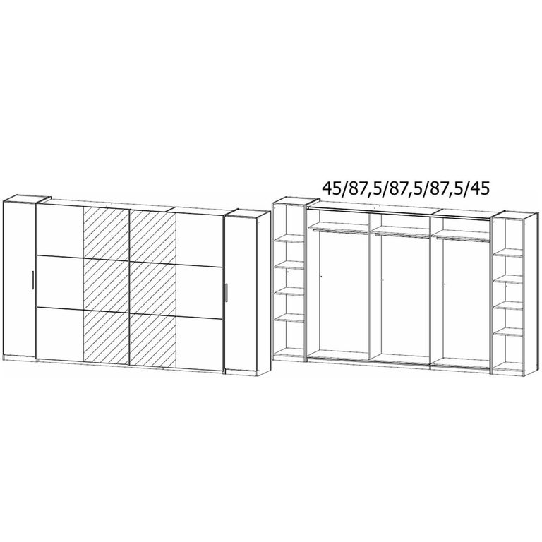 Rauch Kronach 354cm 4 Door Wardrobe with Mirror - Artisan Oak