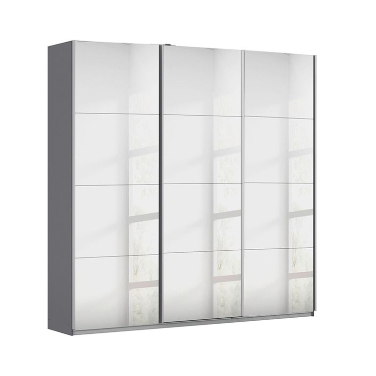 Rauch Kulmbach 203cm 3 Door Mirrored Sliding Wardrobe - Metallic Dark Grey