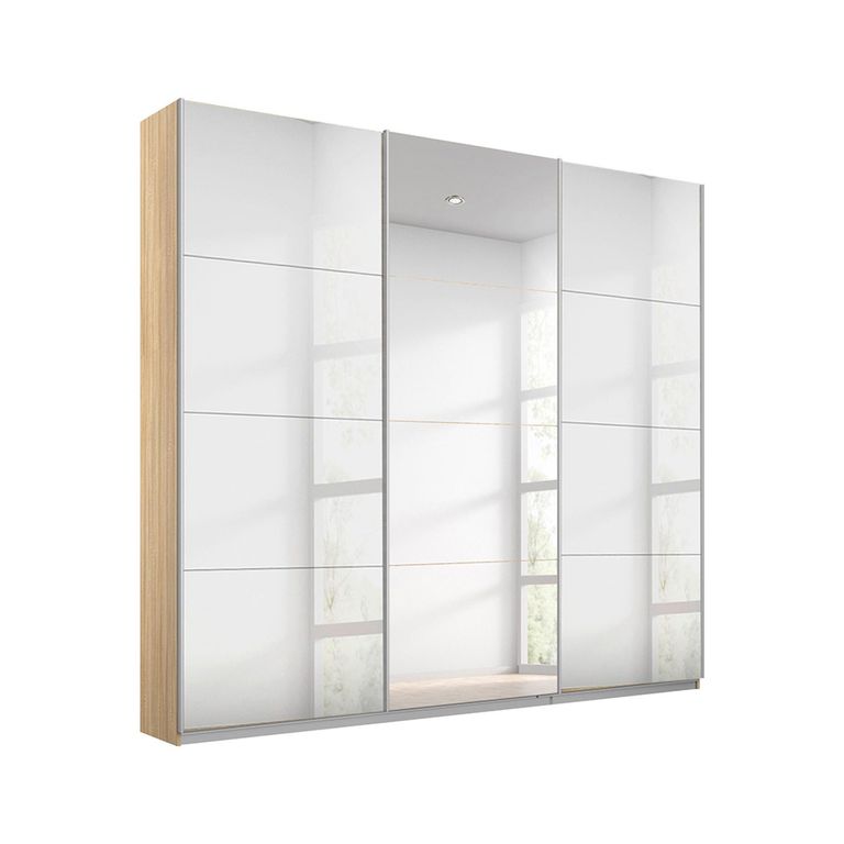 Rauch Kulmbach 203cm 3 Door Mirrored Sliding Wardrobe - Sonoma Oak