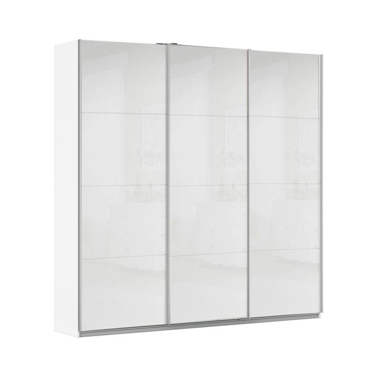 Rauch Kulmbach 203cm 3 Door Sliding Wardrobe - Alpine White and White High Gloss