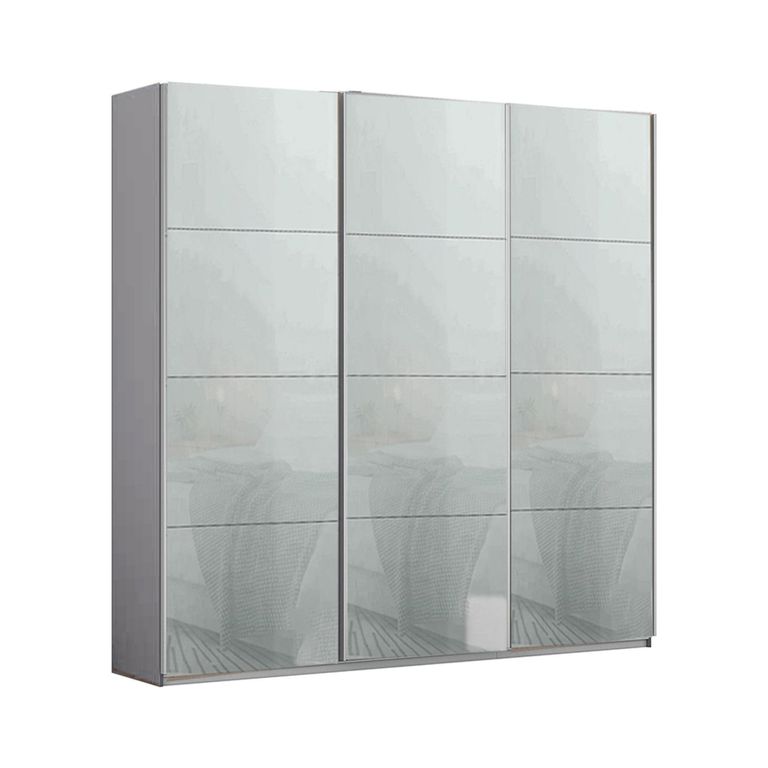 Kulmbach Sliding Wardrobe - 203cm - 3 Door - Silk Grey & Silk Grey Glass