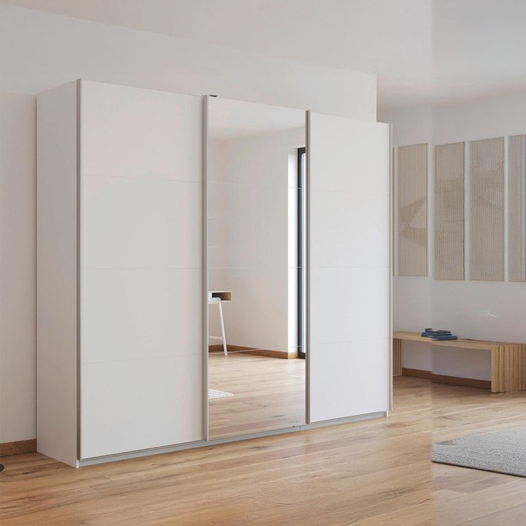 Rauch Kulmbach 203cm 3 Door Sliding Wardrobe with Mirror - Alpine White