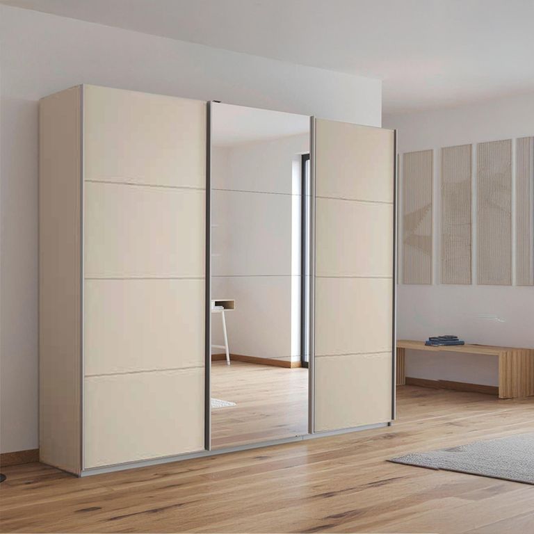 Rauch Kulmbach 203cm 3 Door Sliding Wardrobe with Mirror - Champagne