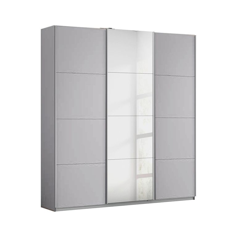 Rauch Kulmbach 203cm 3 Door Sliding Wardrobe with Mirror - Silk Grey