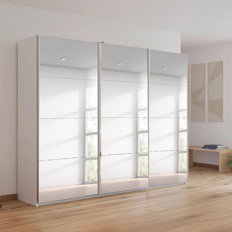 Kulmbach Mirrored Sliding Wardrobe - 271cm - 3 Door - Alpine White