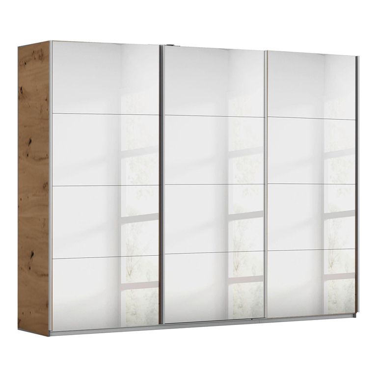 Kulmbach Mirrored Sliding Wardrobe - 271cm - 3 Door - Artisan Oak