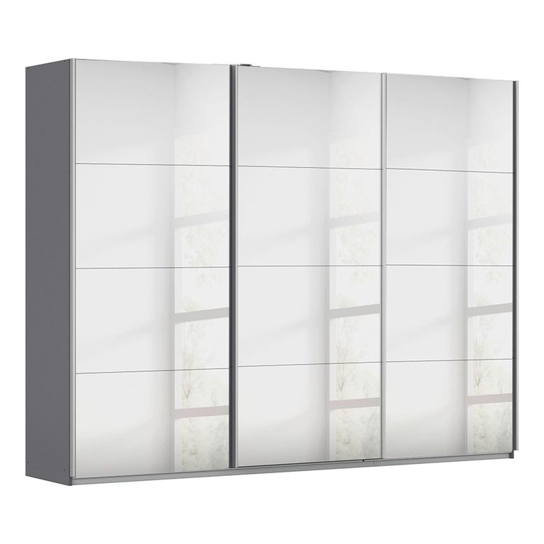 Kulmbach Mirrored Sliding Wardrobe - 271cm - 3 Door - Metallic Dark Grey