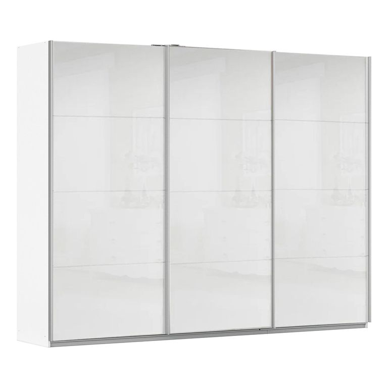 Kulmbach Sliding Wardrobe - 271cm - 3 Door - Alpine White & White High Gloss