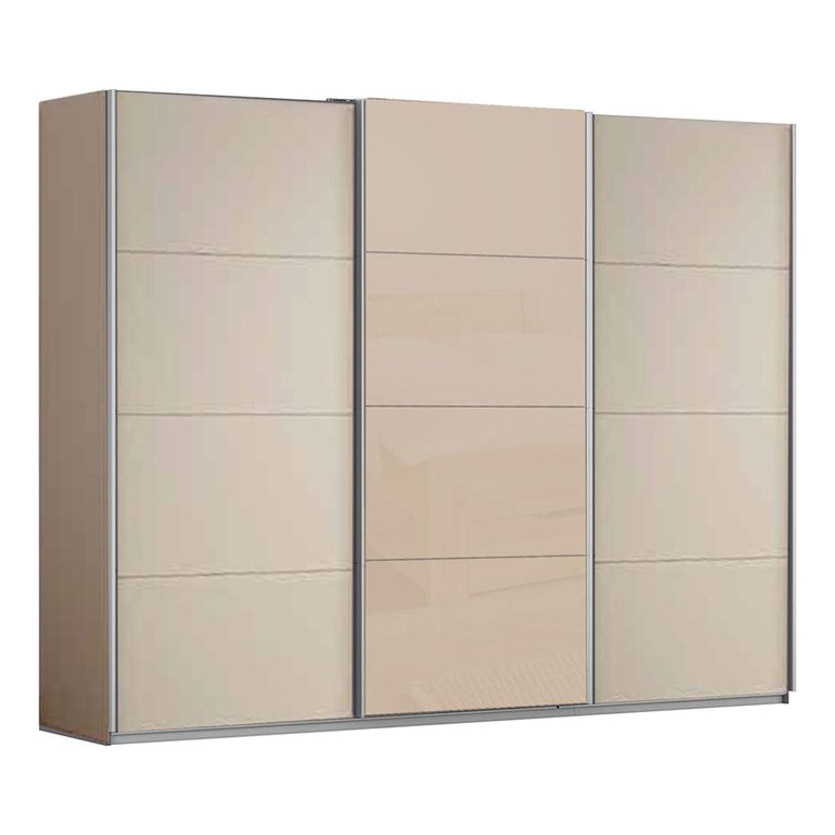 Kulmbach Sliding Wardrobe - 271cm - 3 Door - Champagne & Champagne Glass Front