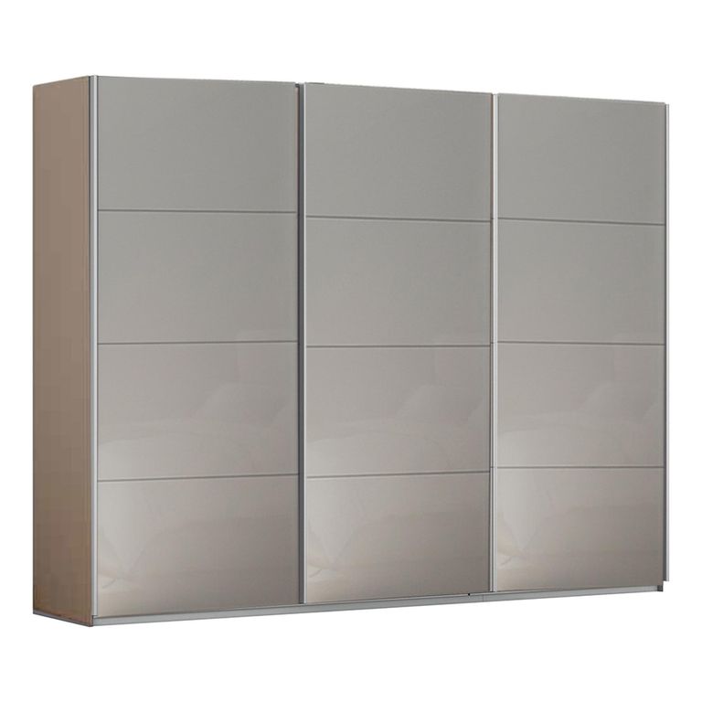 Kulmbach Sliding Wardrobe - 271cm - 3 Door - Champagne & Grey High Gloss