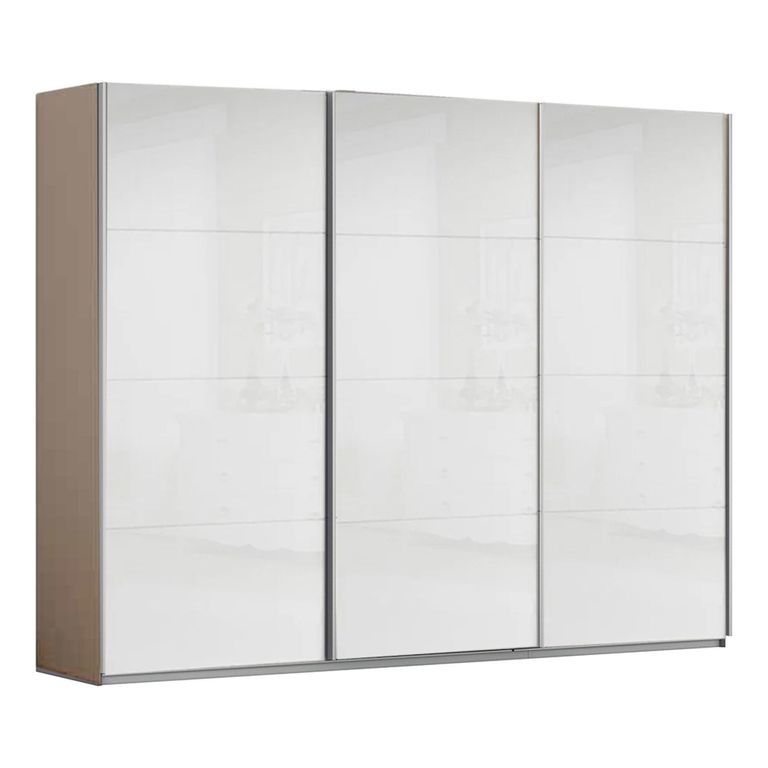 Kulmbach Sliding Wardrobe - 271cm - 3 Door - Champagne & White High Gloss